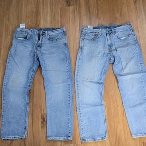 2 Pair Classic Blue Men's Jeans. Well Worn.